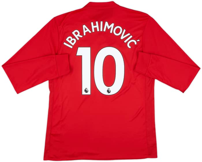 2017-18 Manchester United Home L/S Shirt Ibrahimovic #10 - 10/10 - (M)