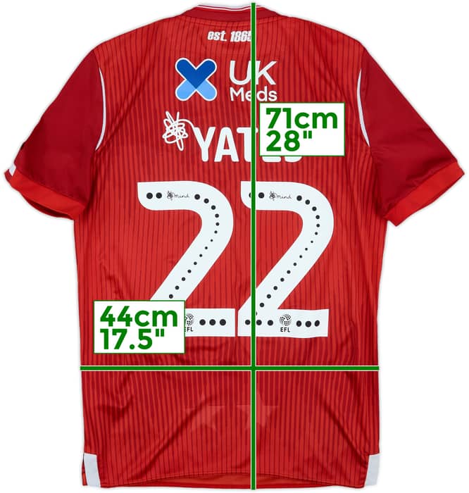 2019-20 Nottingham Forest Home Shirt Yates #22 - 8/10 - (S)
