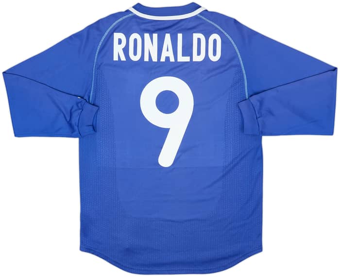2000-02 Brazil Away L/S Shirt Ronaldo #9 - 8/10 - (M)