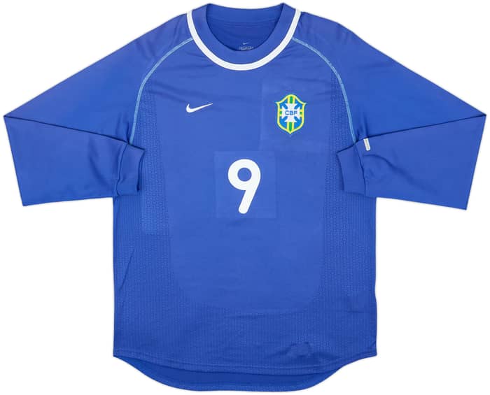 2000-02 Brazil Away L/S Shirt Ronaldo #9 - 8/10 - (M)