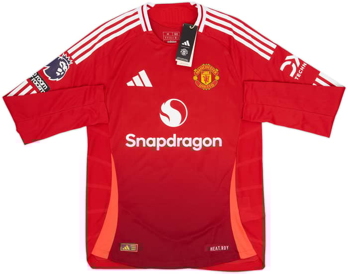 2024-25 Manchester United Authentic Home L/S Shirt Mainoo #37 (M)