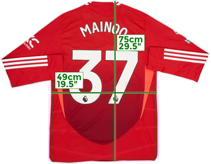 2024-25 Manchester United Authentic Home L/S Shirt Mainoo #37 (M)