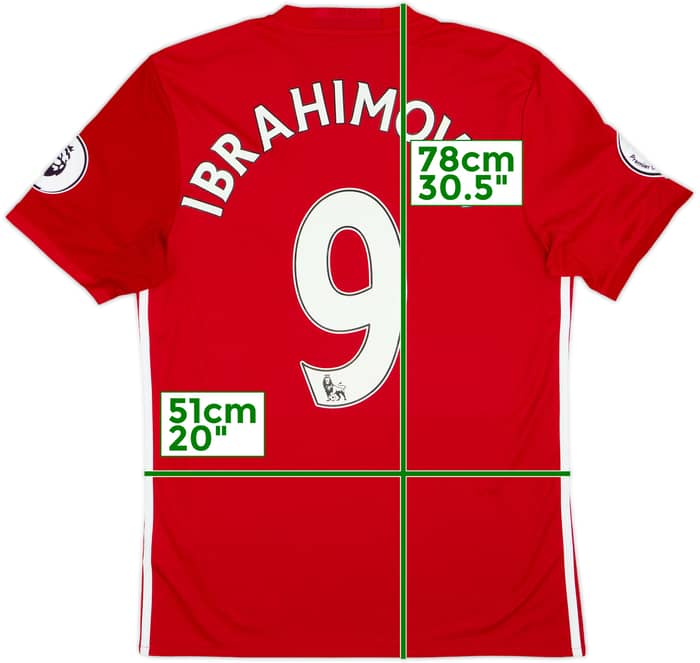 2016-17 Manchester United Home Shirt Ibrahimovic #9 - 9/10 - (M)