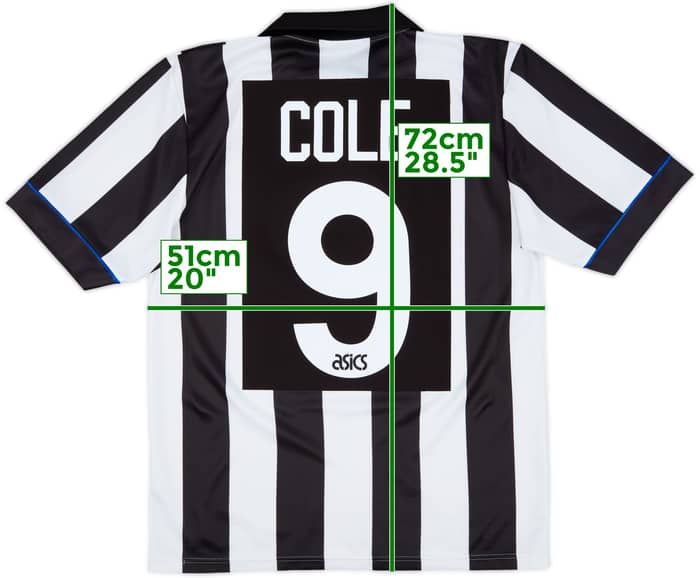 1993-95 Newcastle Home Shirt Cole #9 - 8/10 - (M)