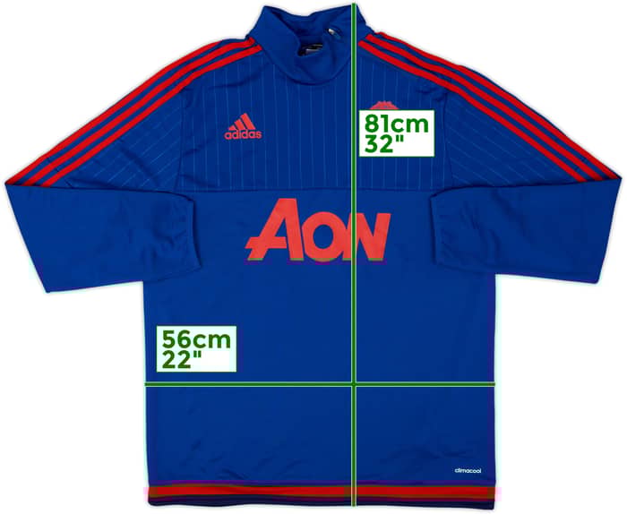 2015-16 Manchester United adidas 1/4 Zip Drill Top - 10/10 - (L)