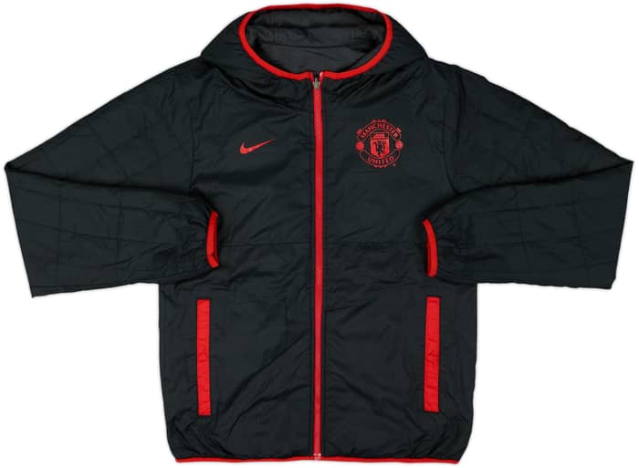 2012-13 Manchester United Nike Reversible Hooded Rain Coat - 8/10 - (S)