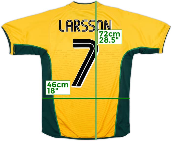 2002-03 Celtic Away Shirt Larsson #7 - 9/10 - (S)