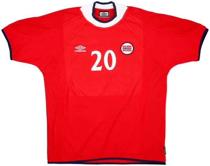 2000-02 Norway Home Shirt Solskjaer #20 - 7/10 - (XL)