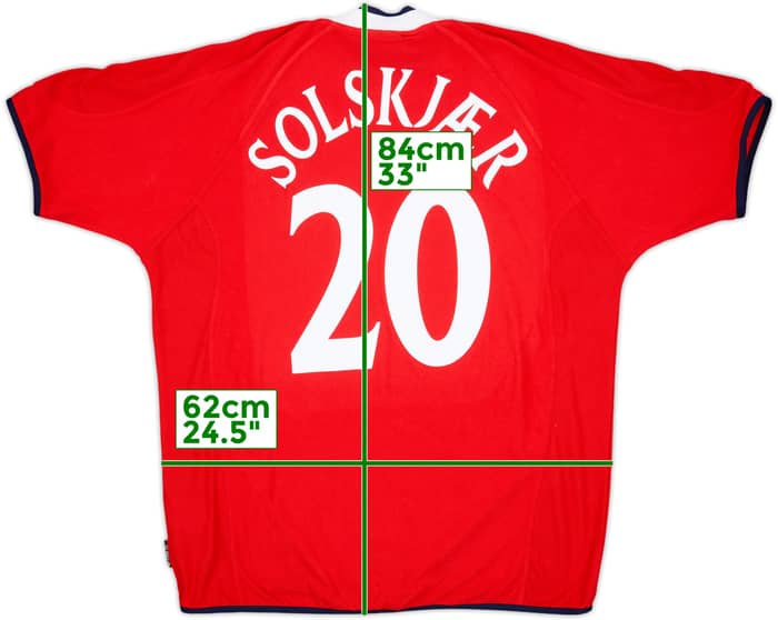 2000-02 Norway Home Shirt Solskjaer #20 - 7/10 - (XL)