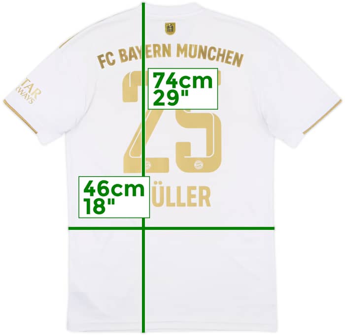 2022-23 Bayern Munich Away Shirt Muller #25 - 6/10 - (S)