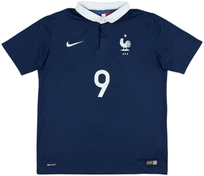 Camiseta de local de Francia 2014-15 Giroud #9 - 6/10 - (Niños XL)