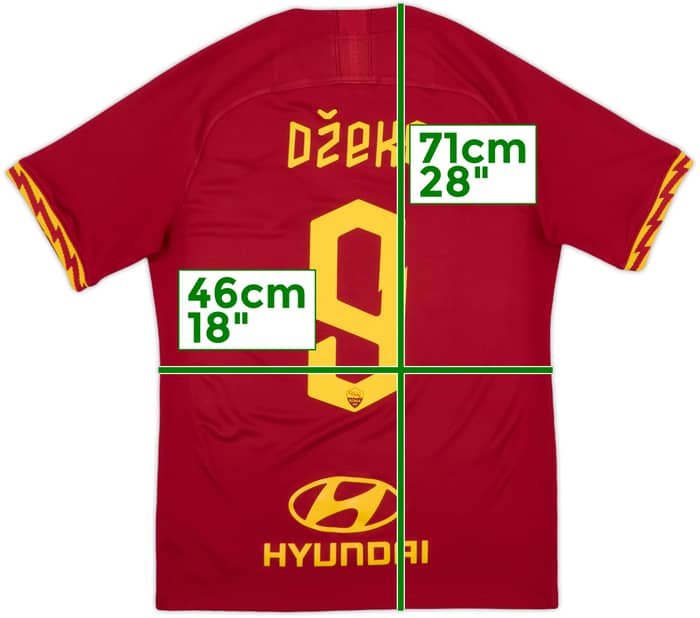 2019-20 Roma Home Shirt Dzeko #9 - 7/10 - (S)