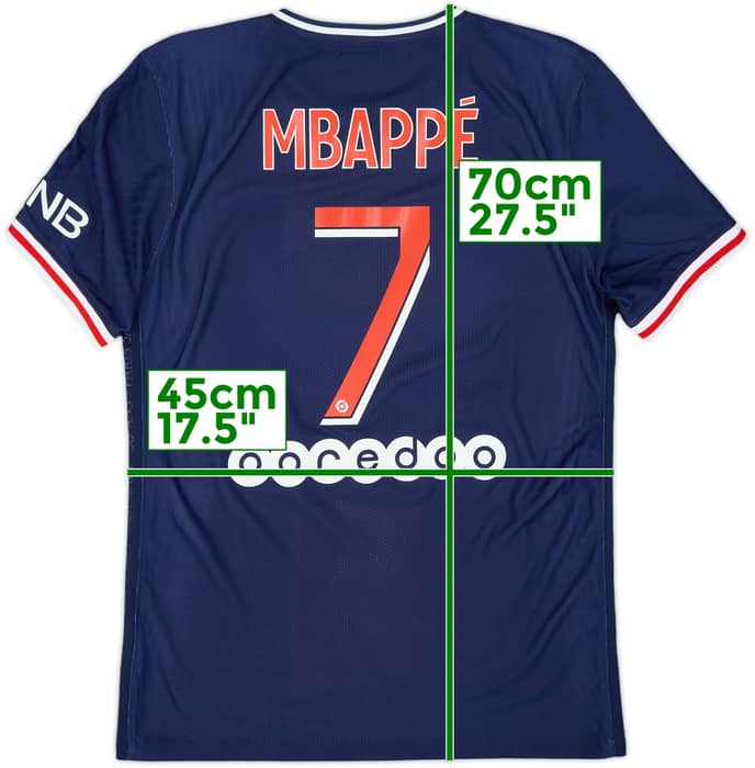 2020-21 Paris Saint-Germain Authentic Home Shirt Mbappe #7 - 9/10 - (S)