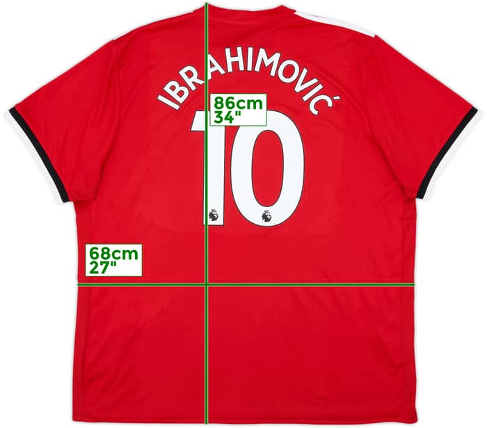 2017-18 Manchester United Home Shirt Ibrahimovic #10 - 7/10 - (3XL)