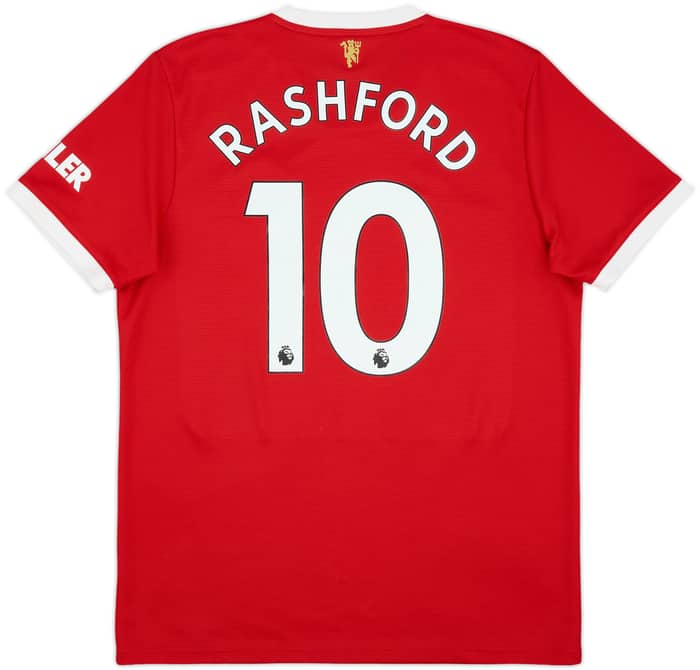 2021-22 Manchester United Home Shirt Rashford #10 - 8/10 - (L)