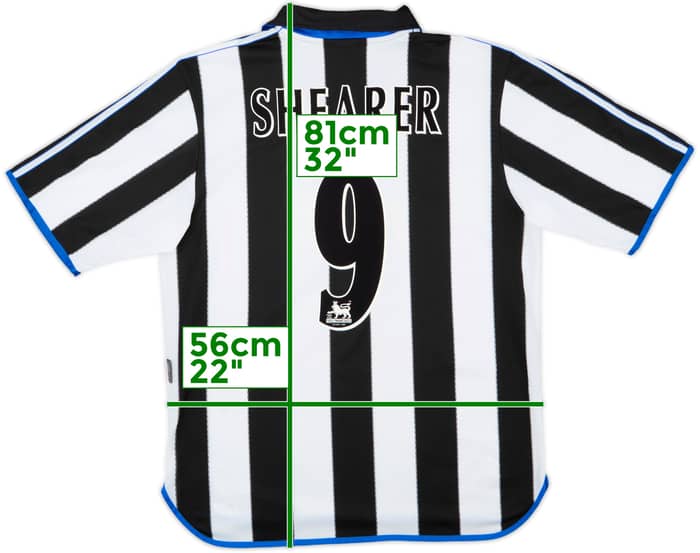 2000-01 Newcastle Home Shirt Shearer #9 - 7/10 - (L)