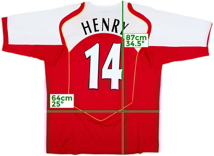 2004-05 Arsenal Home Shirt Henry #14 - 8/10 - (XL)