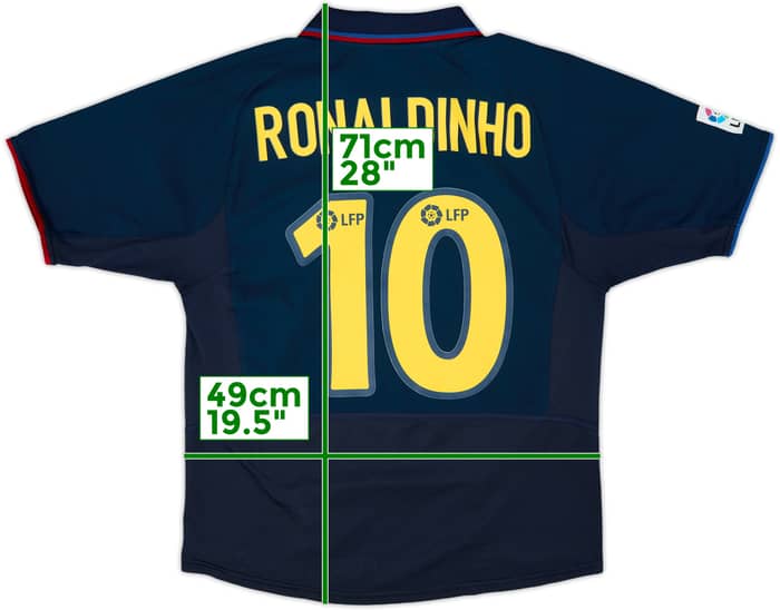 2002-03 Barcelona Away Shirt Ronaldinho #10 - 6/10 - (S)