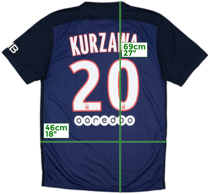 2015-16 Paris Saint-Germain Home Shirt Kurzawa #20 - 8/10 - (S)