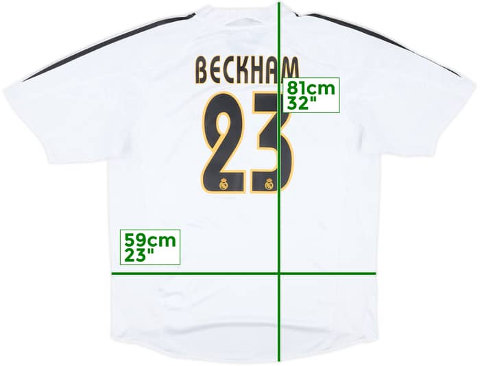 2004-05 Real Madrid Home Shirt Beckham #23 - 6/10 - (XL)