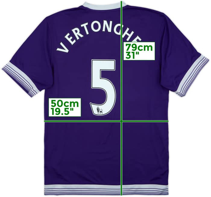 2015-16 Tottenham Third Shirt Vertonghen #5 - 8/10 - (L)