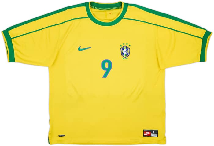 1998-00 Brazil Home Shirt Ronaldo #9 - 5/10 - (XL)