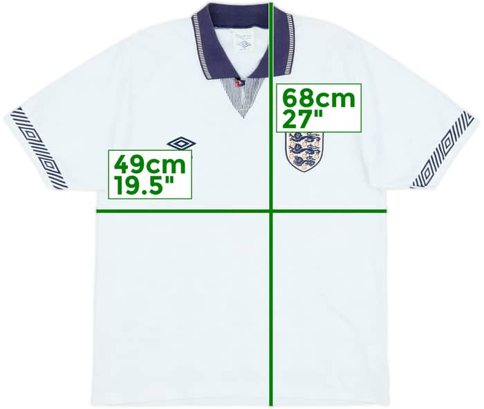 1990-92 England Home Shirt - 8/10 - (S)