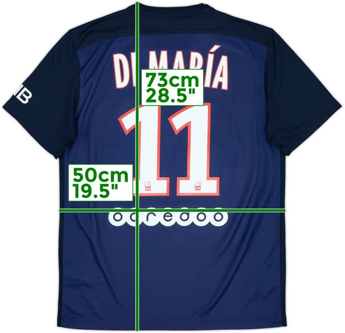 2015-16 Paris Saint-Germain Home Shirt Di Maria #11 - 10/10 - (M)