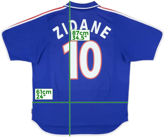 2000-02 France Home Shirt Zidane #10 - 9/10 - (XL)