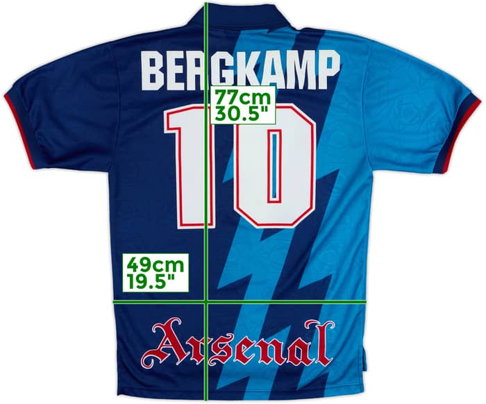 1995-96 Arsenal Away Shirt Bergkamp #10 - 8/10 - (S)
