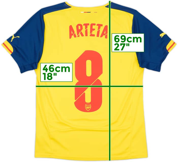 2014-15 Arsenal Away Shirt Arteta #8 - 8/10 - (S)