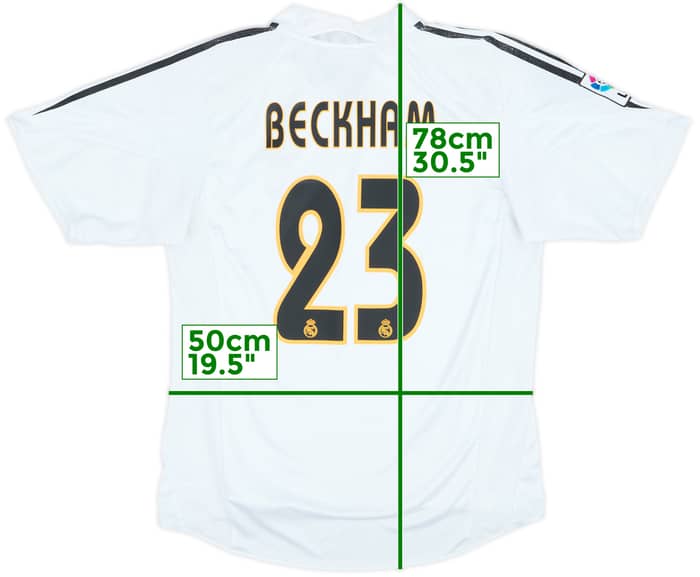 2004-05 Real Madrid Home Shirt Beckham #23 - 7/10 - (M)