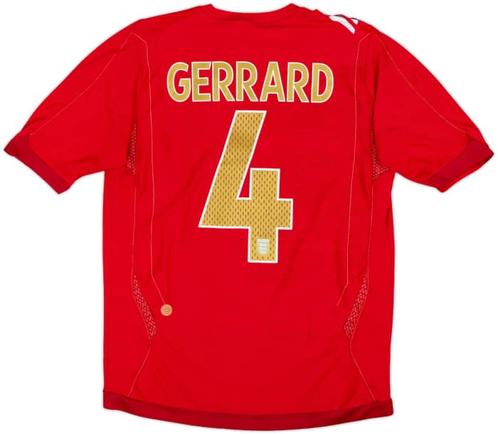 2006-08 England Away Shirt Gerrard #4 - 7/10 - (S)