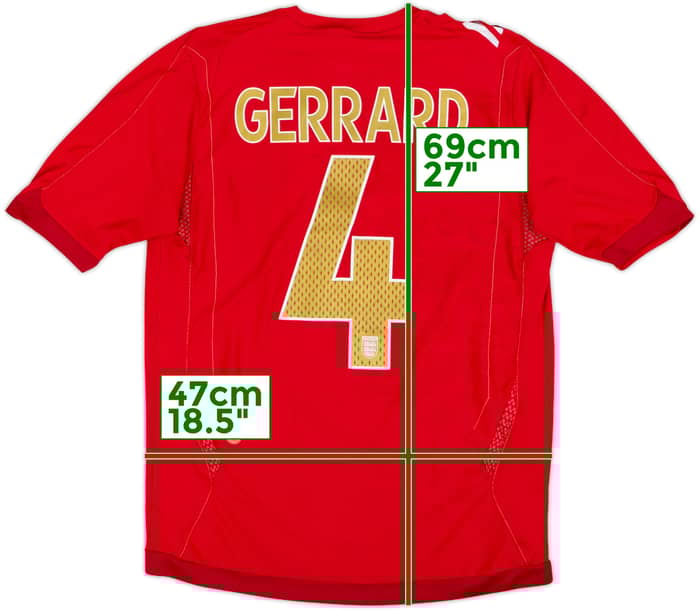 2006-08 England Away Shirt Gerrard #4 - 7/10 - (S)