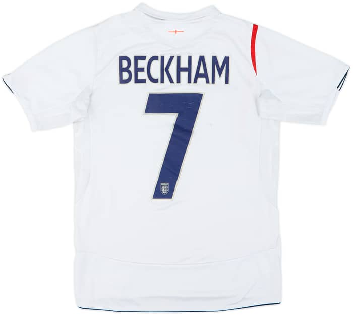 2005-07 England Home Shirt Beckham #7 - 6/10 - (S)