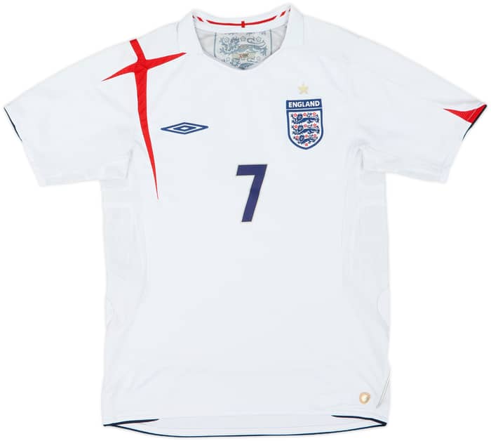 2005-07 England Home Shirt Beckham #7 - 6/10 - (S)