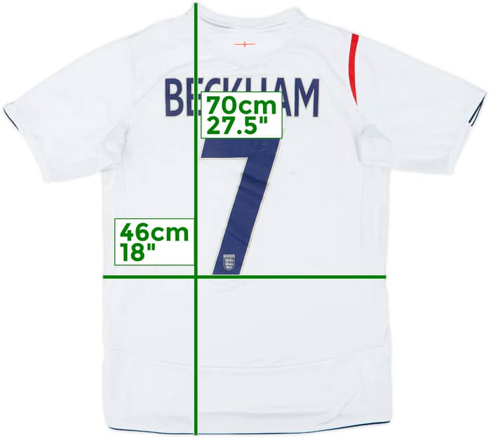 2005-07 England Home Shirt Beckham #7 - 6/10 - (S)