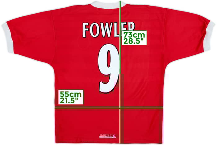 1998-00 Liverpool Home Shirt Fowler #9 - 8/10 - (L)