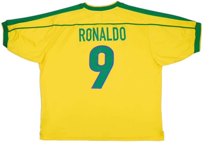 1998-00 Brazil Home Shirt Ronaldo #9 - 6/10 - (XXL)