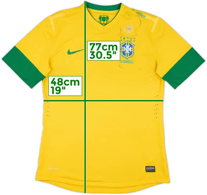 2012-13 Brazil Authentic Home Shirt #8 - 4/10 - (L)