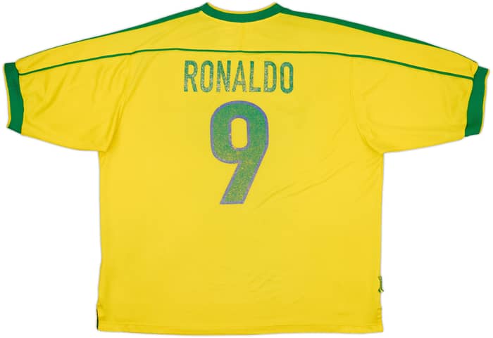 1998-00 Brazil Home Shirt Ronaldo #9 - 6/10 - (XXL)