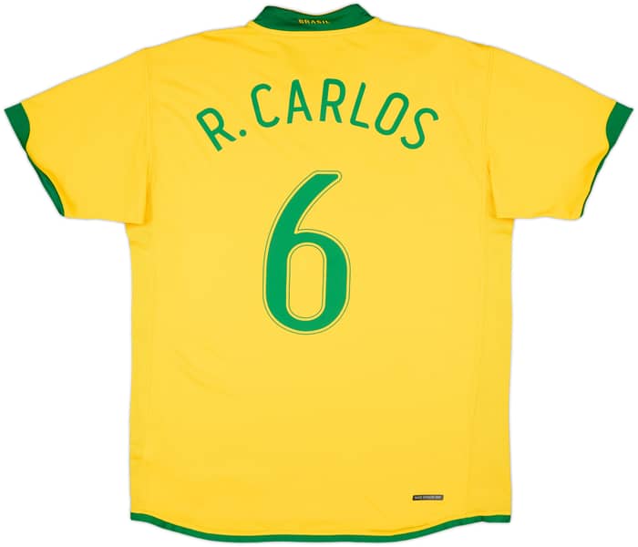 2006-08 Brazil Home Shirt R.Carlos #6 - 10/10 - (L)