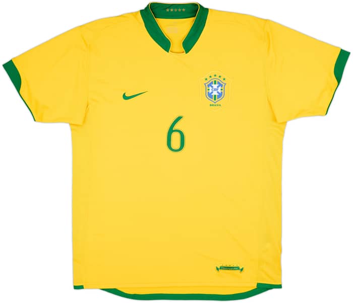 2006-08 Brazil Home Shirt R.Carlos #6 - 10/10 - (L)