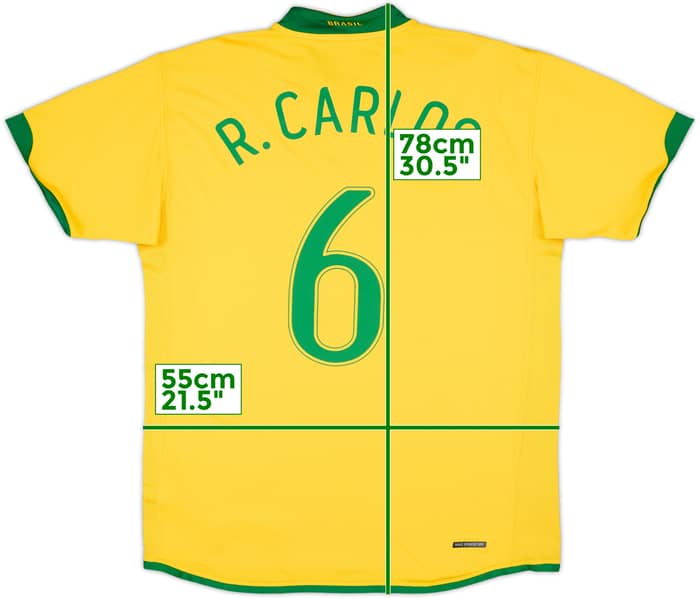2006-08 Brazil Home Shirt R.Carlos #6 - 10/10 - (L)
