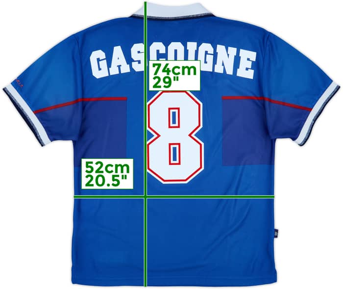 1997-99 Rangers Home Shirt Gascoigne #8 - 6/10 - (M)