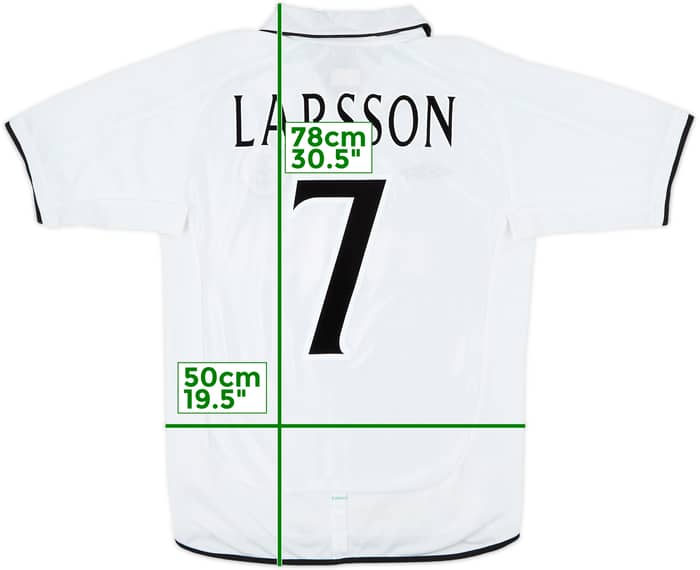 2001-02 Celtic Away Shirt Larsson #7 - 9/10 - (M)
