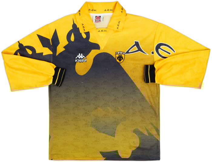 1996-97 AEK Athens Home L/S Shirt - 6/10 - (M)
