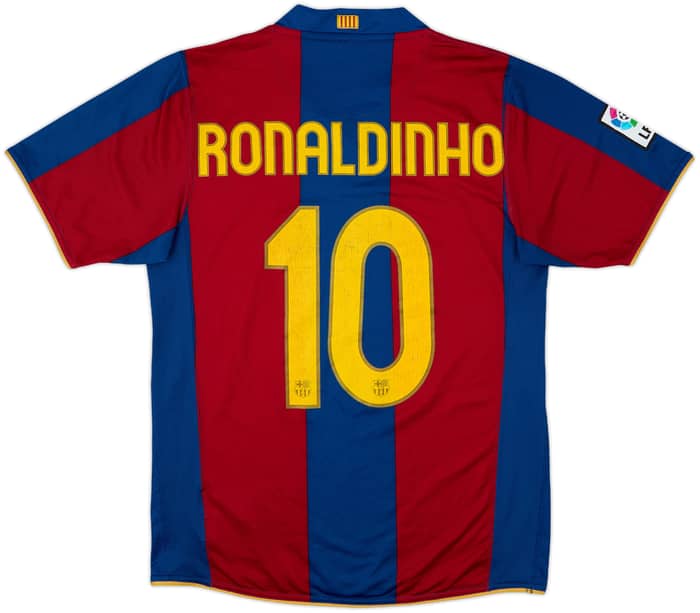 2007-08 Barcelona Home Shirt Ronaldinho #10 - 6/10 - (S)