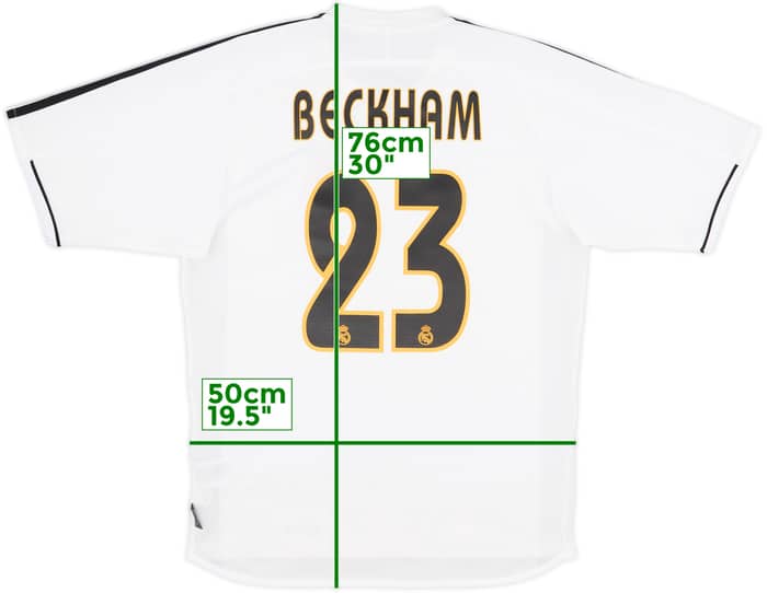 2003-04 Real Madrid Home Shirt Beckham #23 - 10/10 - (S)