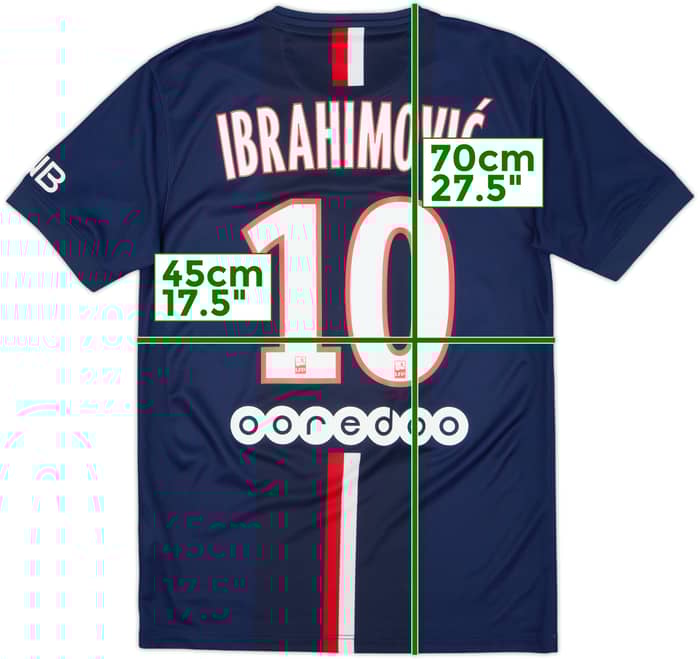 2014-15 Paris Saint-Germain Home Shirt Ibrahimovic #10 - 9/10 - (S)